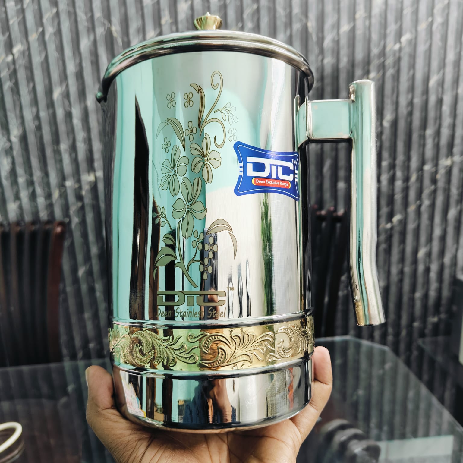 3 litter new Single Pitol work Stainless Steel Laser print Jug dk58