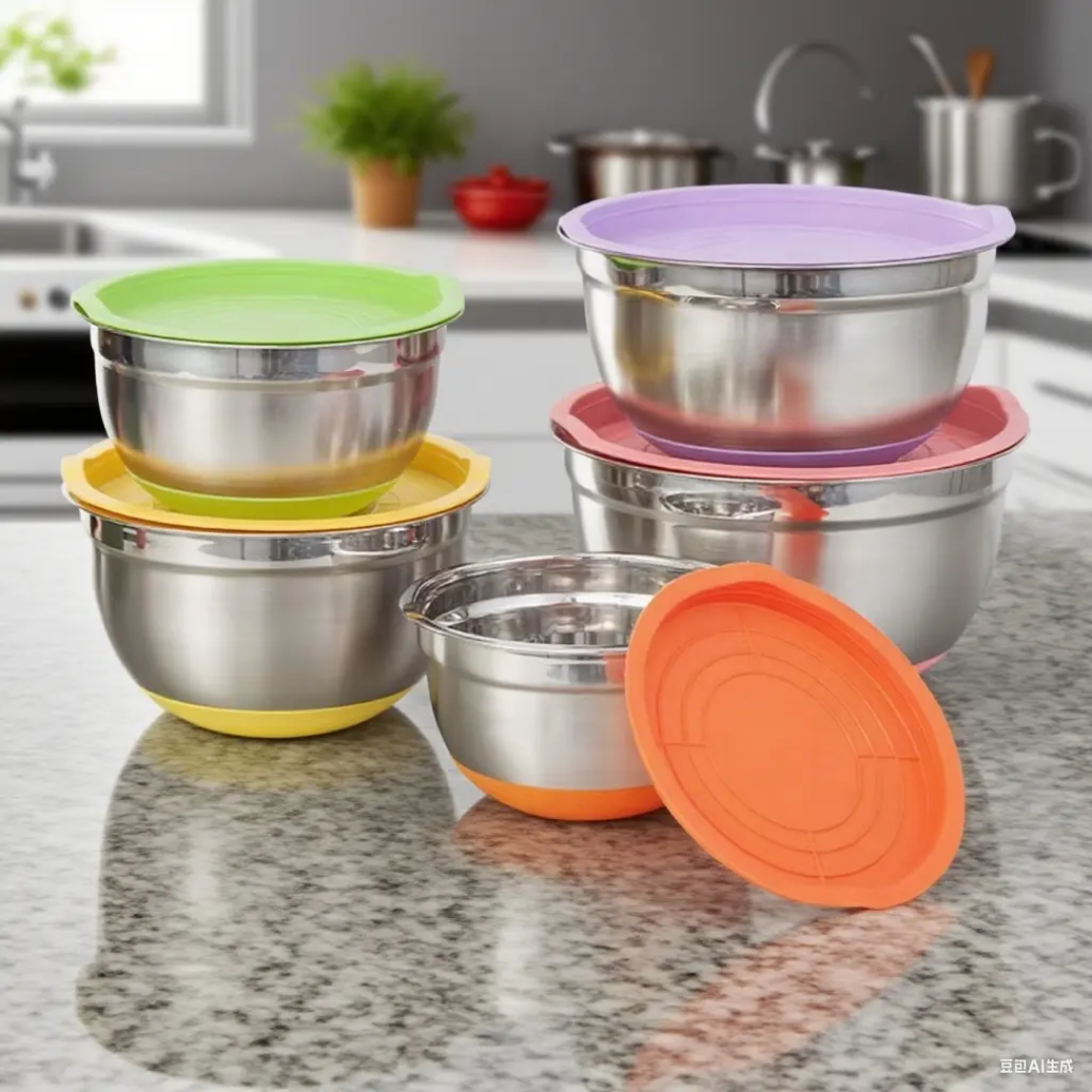 5Pcs Stainless Steel Mixing Bowls 18-26cm