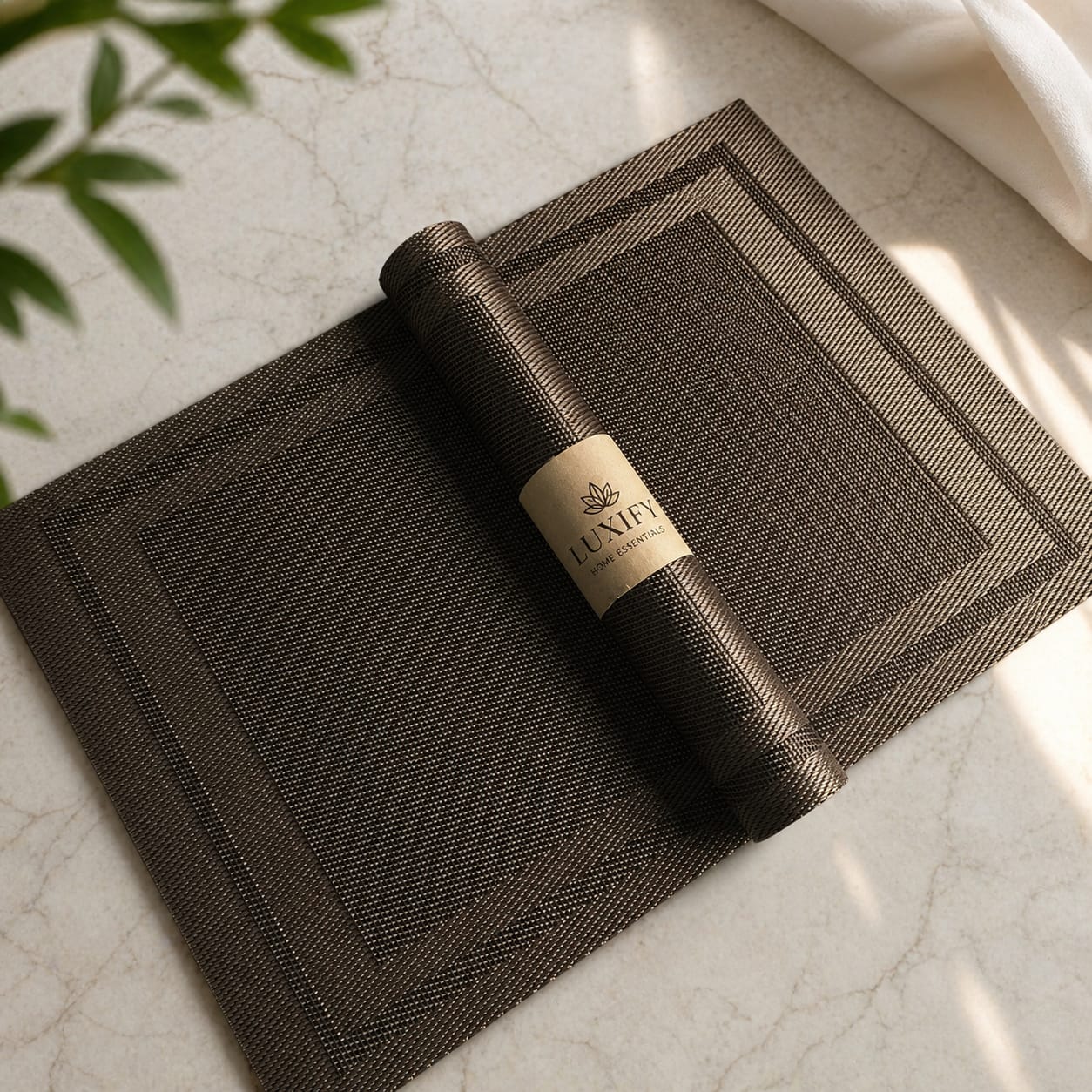 7 pcs Coffe Colour Table Runner With Mats